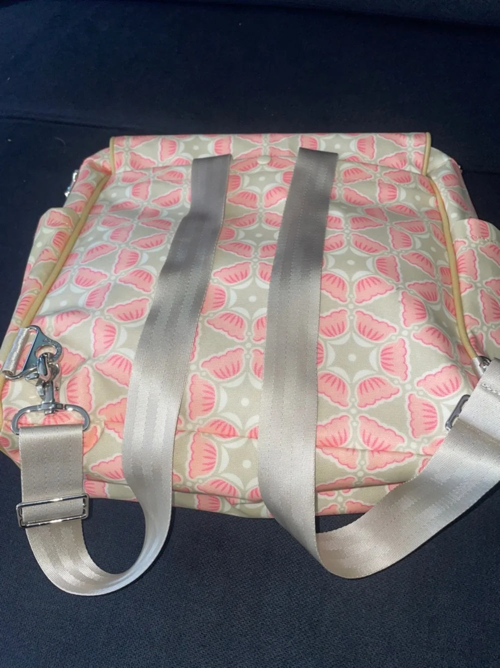 Petunia Pickle Bottom Pink & Cream Floral-Pattern Diaper Bag